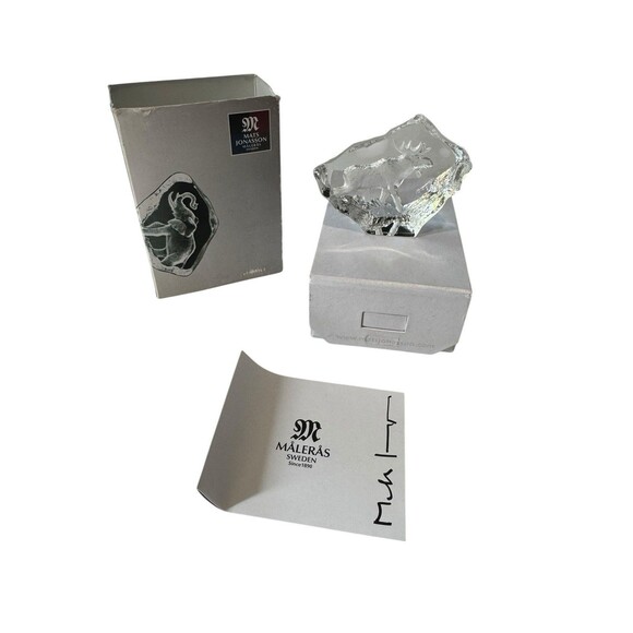 New in Box Crystal Statue Mats Jonasson Etched Ice Moose Walking - Picture 1 of 4